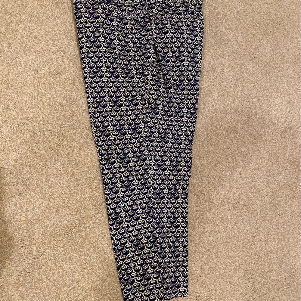 Talbots navy and white cropped pants, 10P